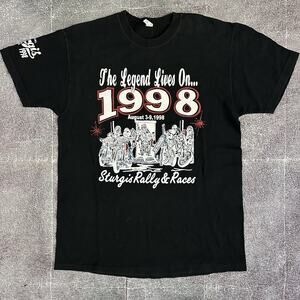 Men's Vintage 90's 1998 Sturgis Motorcycle Rally & Races Black T Shirt Tee Sz XL